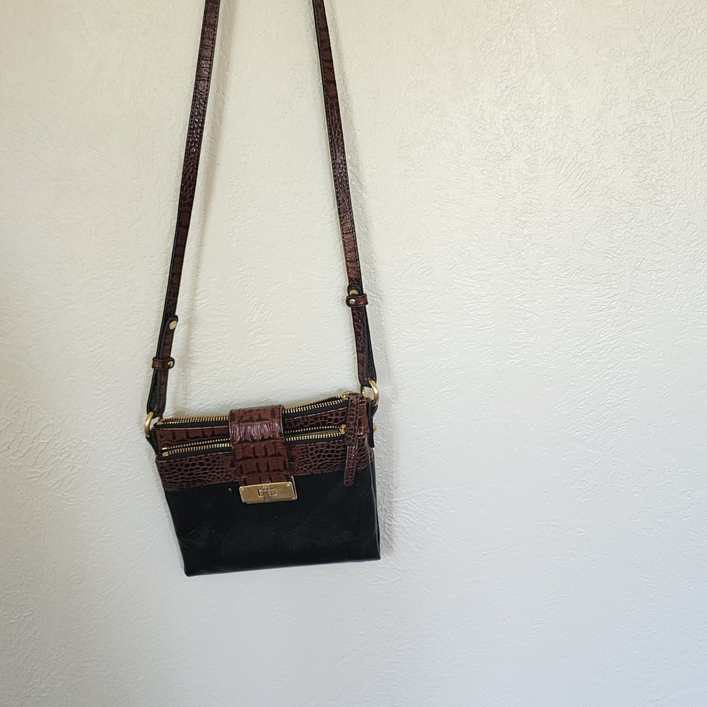 Brahmin Black and Brown Crossbody Bag